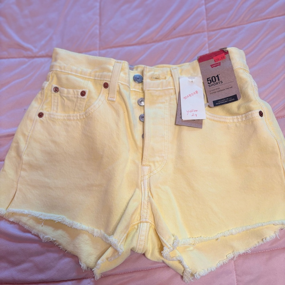 Levi's Women's Yellow Denim Shorts